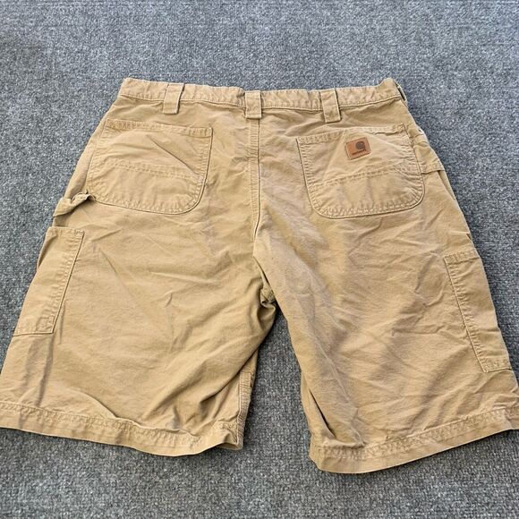 Carhartt Mens Utility Cargo Carpenter Shorts Brown Cotton Size 38 (Measures 36) - Picture 2 of 15